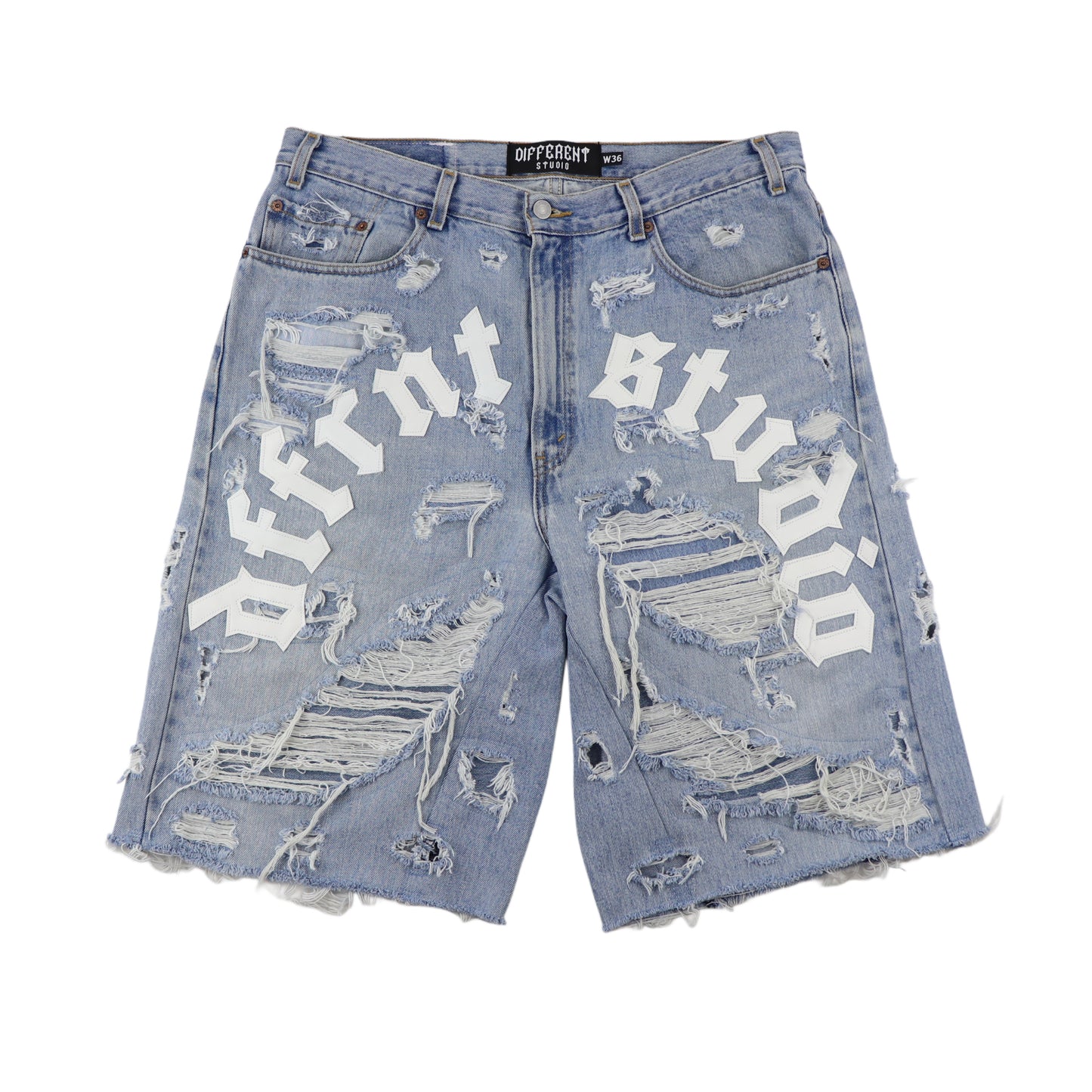 Blue-white baggy shorts