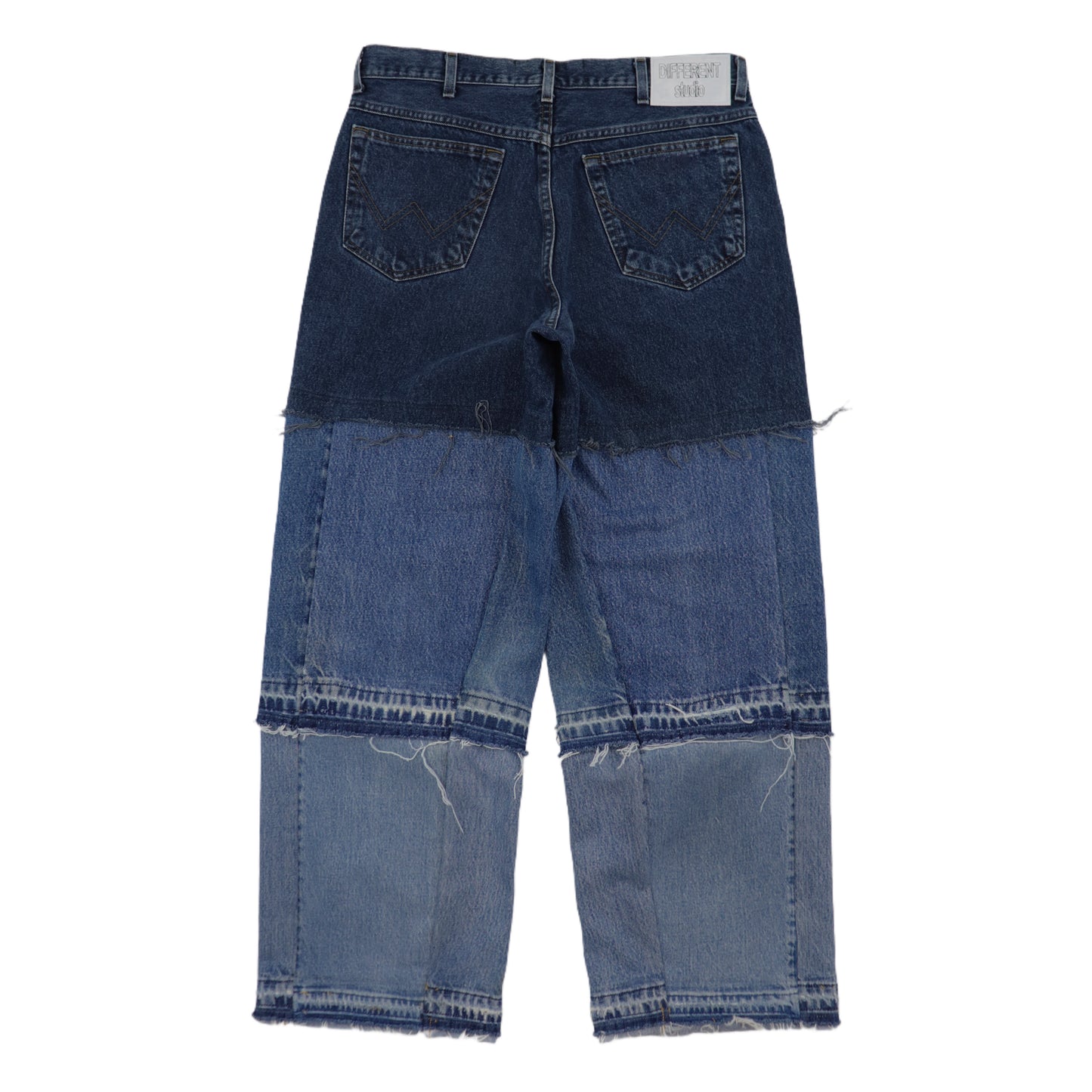 Blue panel jeans dark top