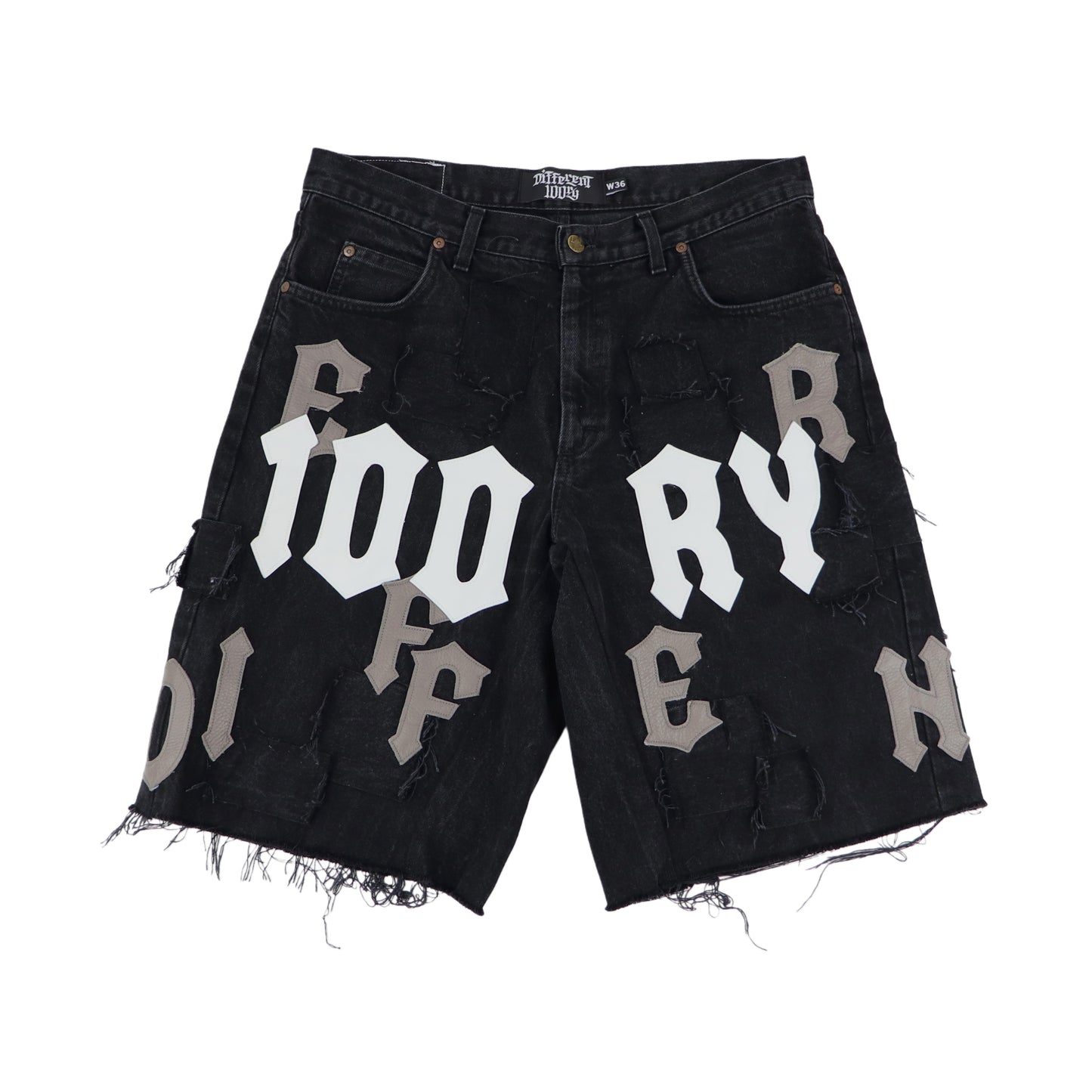 DFFRNT 100RY letters black shorts