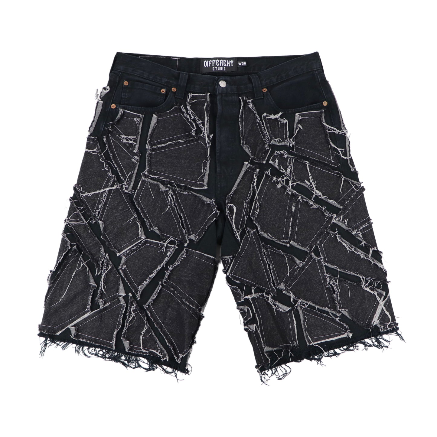 Black parts baggy shorts