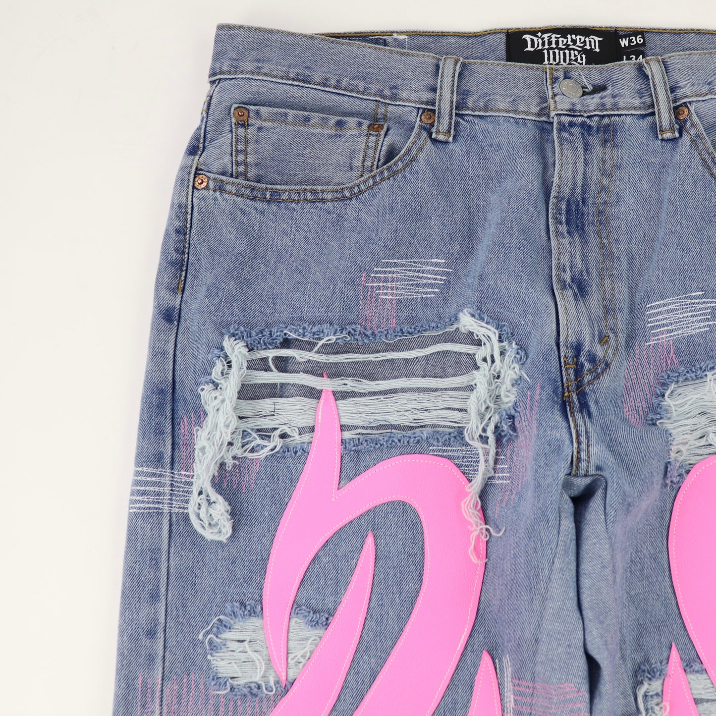 DFFRNT 100RY blue-pink jeans
