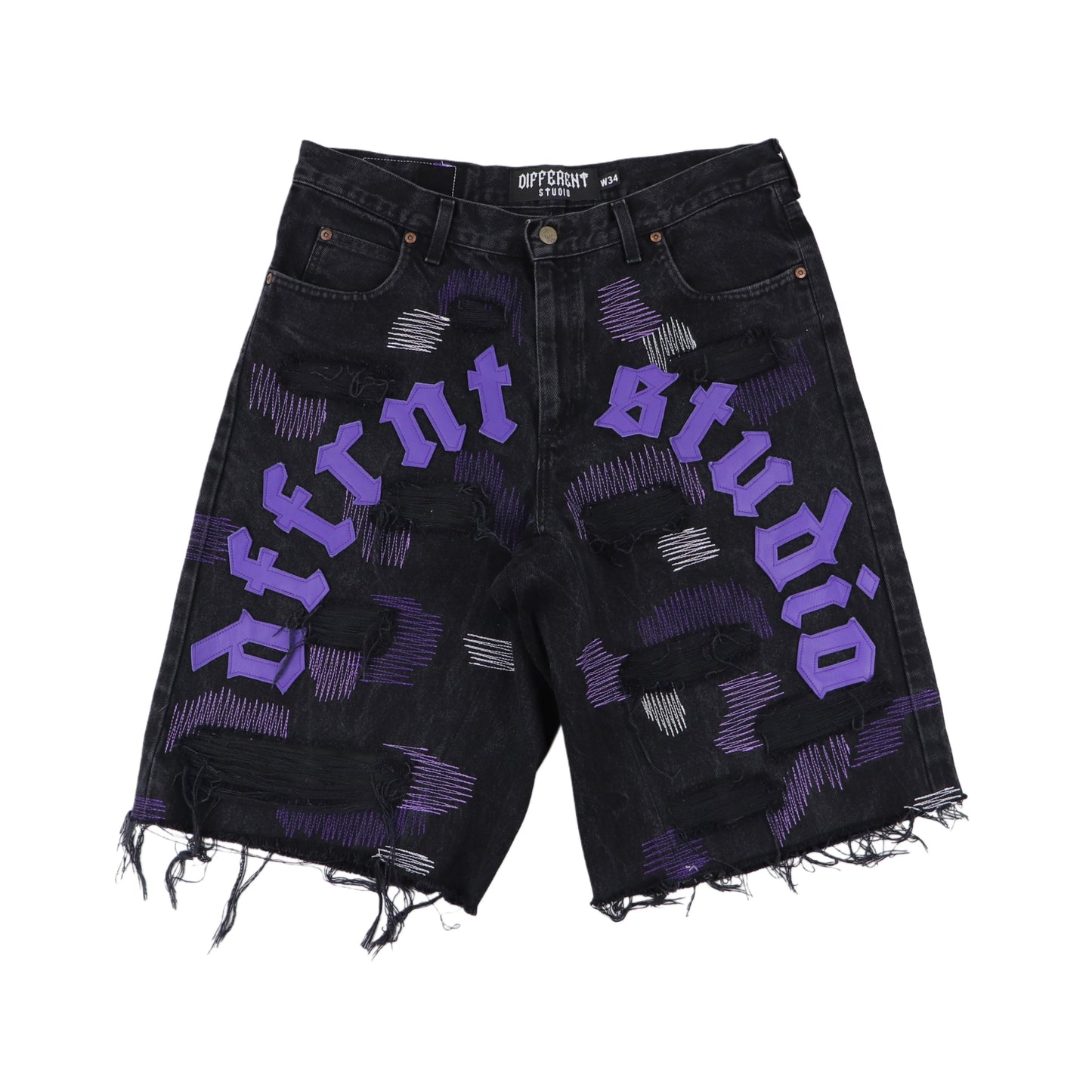 Black-purple baggy shorts