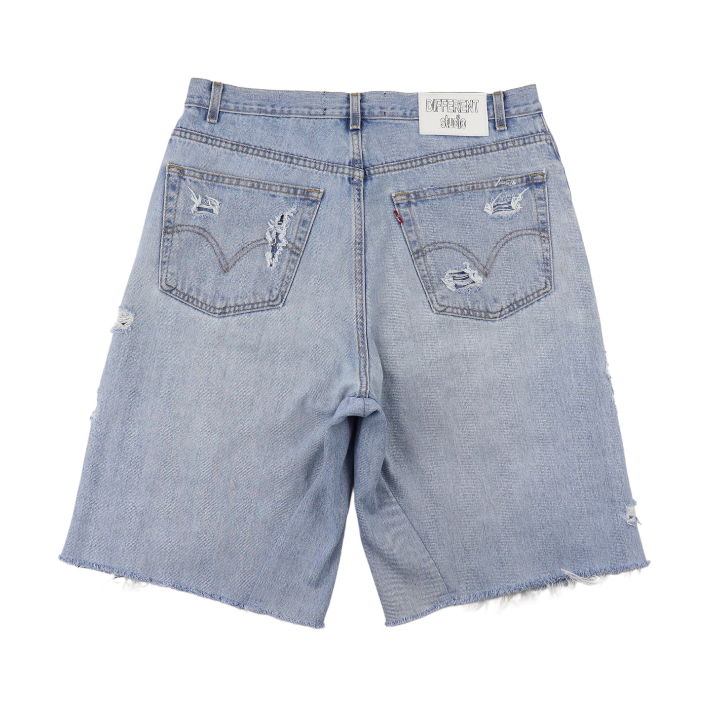 Blue-white baggy shorts