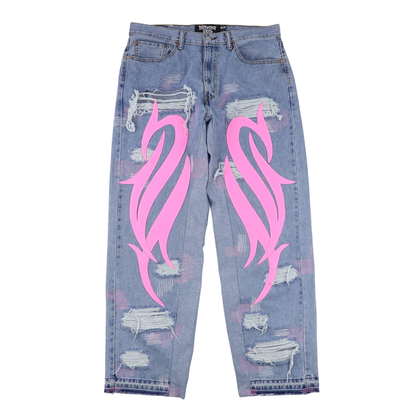 DFFRNT 100RY blue-pink jeans