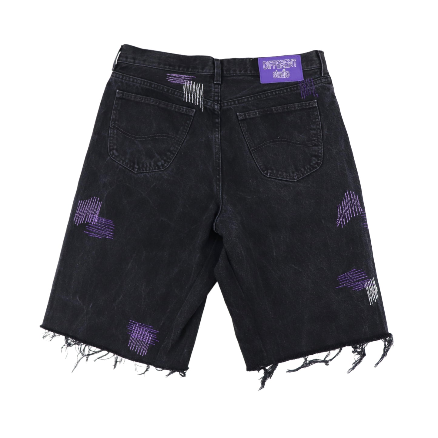 Black-purple baggy shorts
