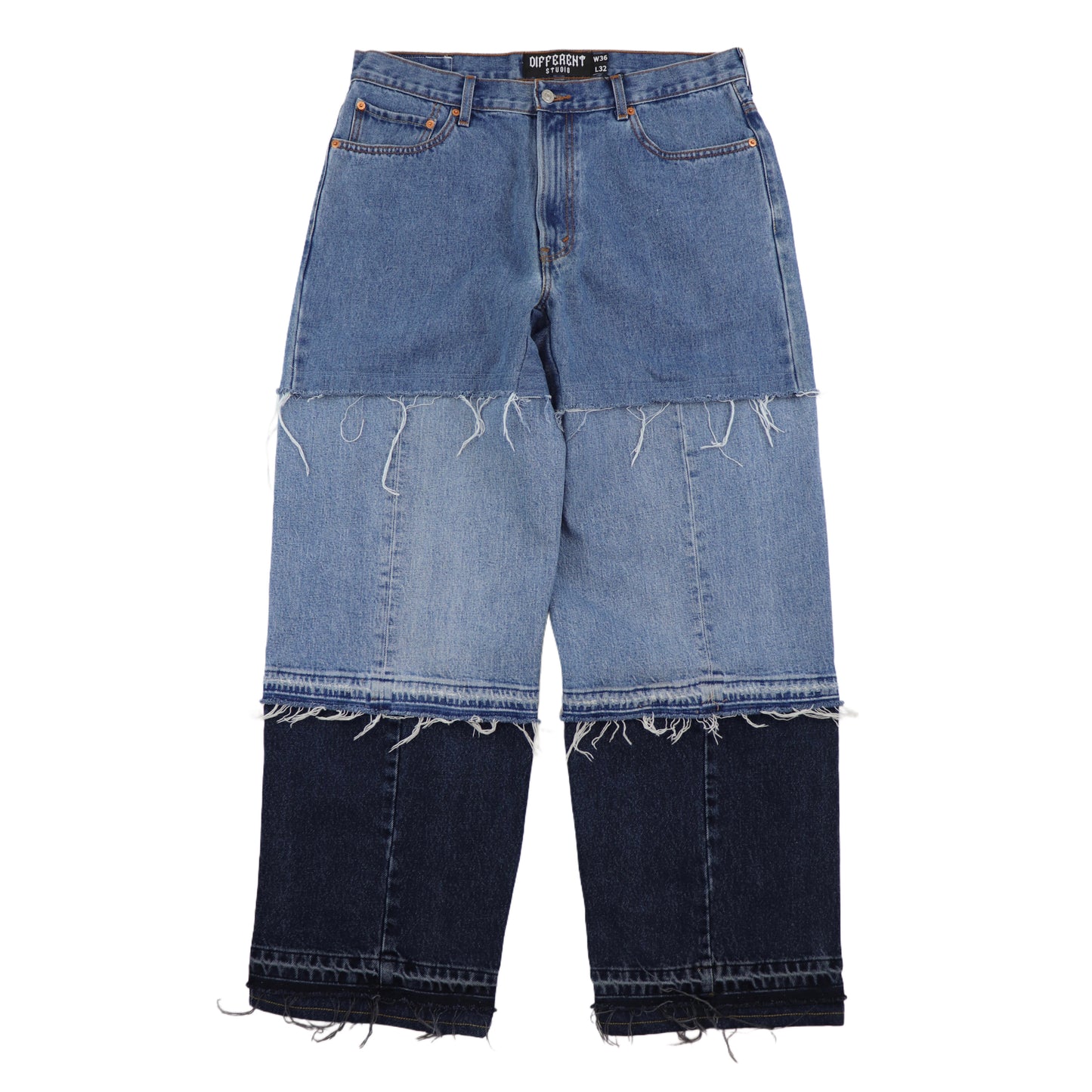 Blue panel jeans light top