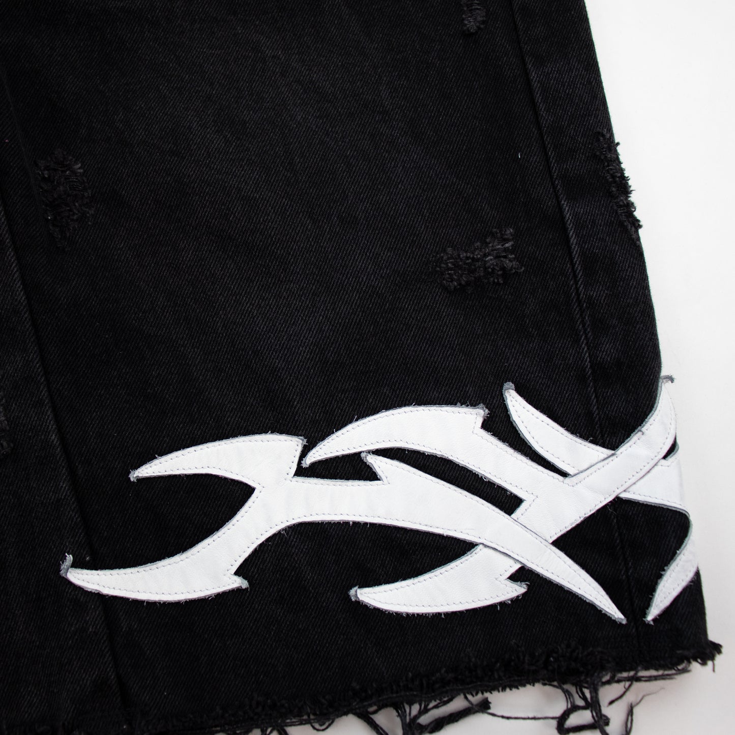 Blue-white tribal shorts