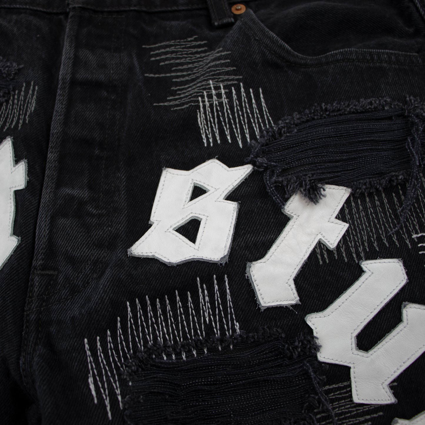 Blue-white studio shorts