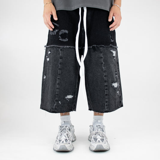 Black panel 3/4 shorts