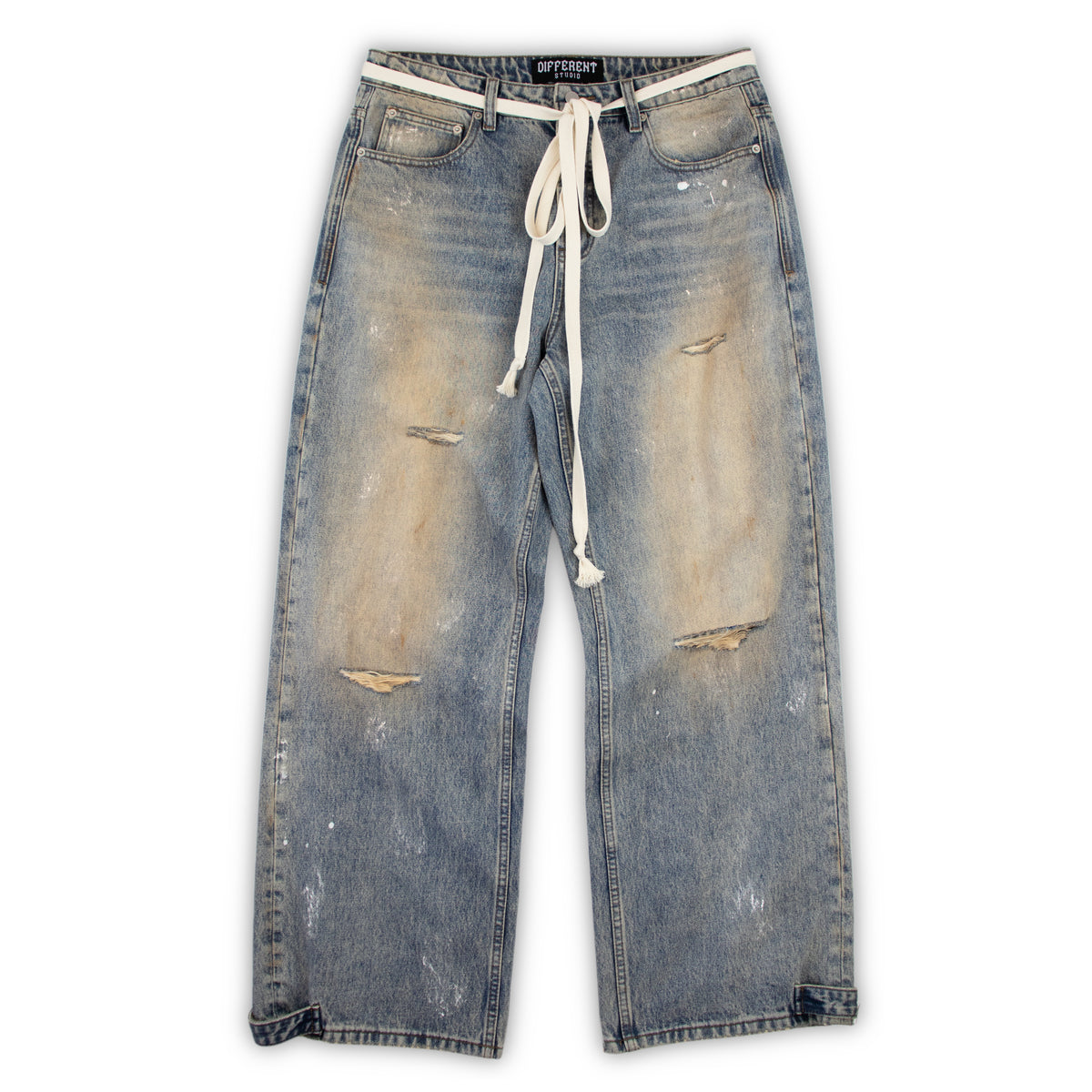 Dirty blue jeans