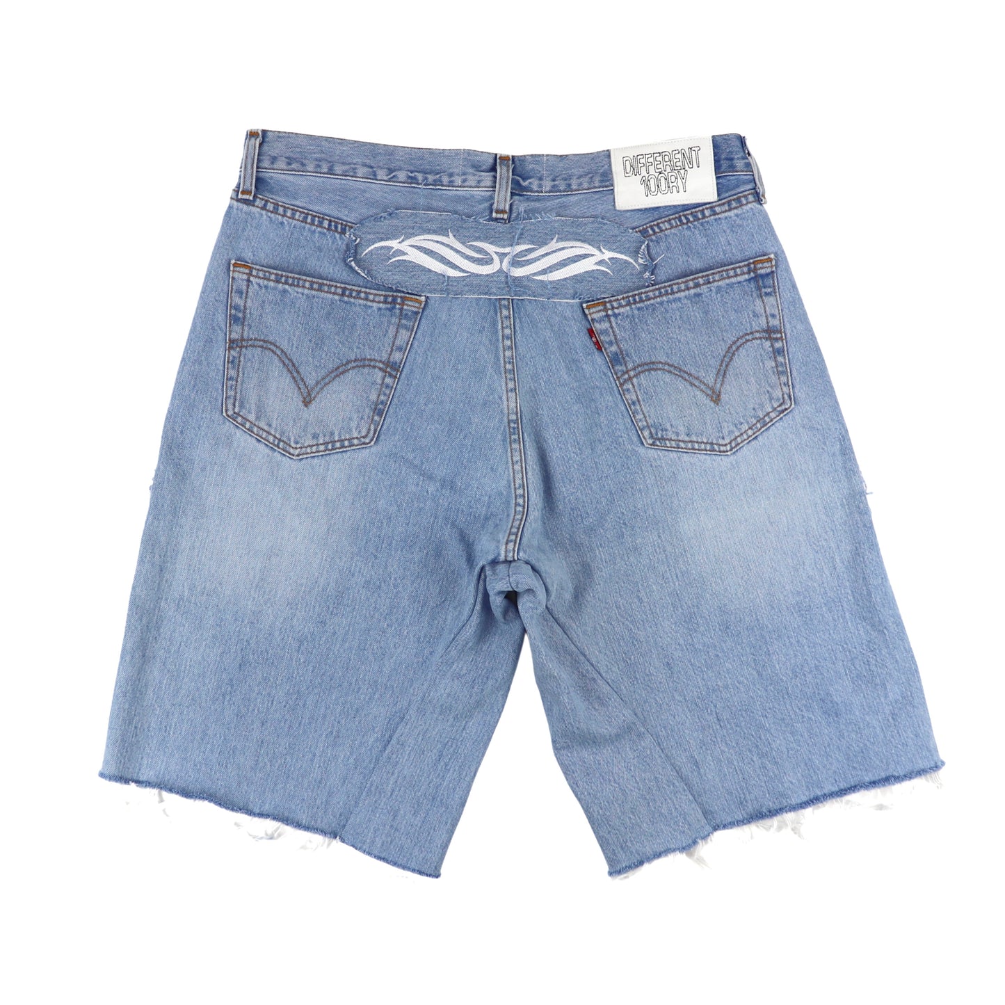 DFFRNT 100RY ornament blue shorts