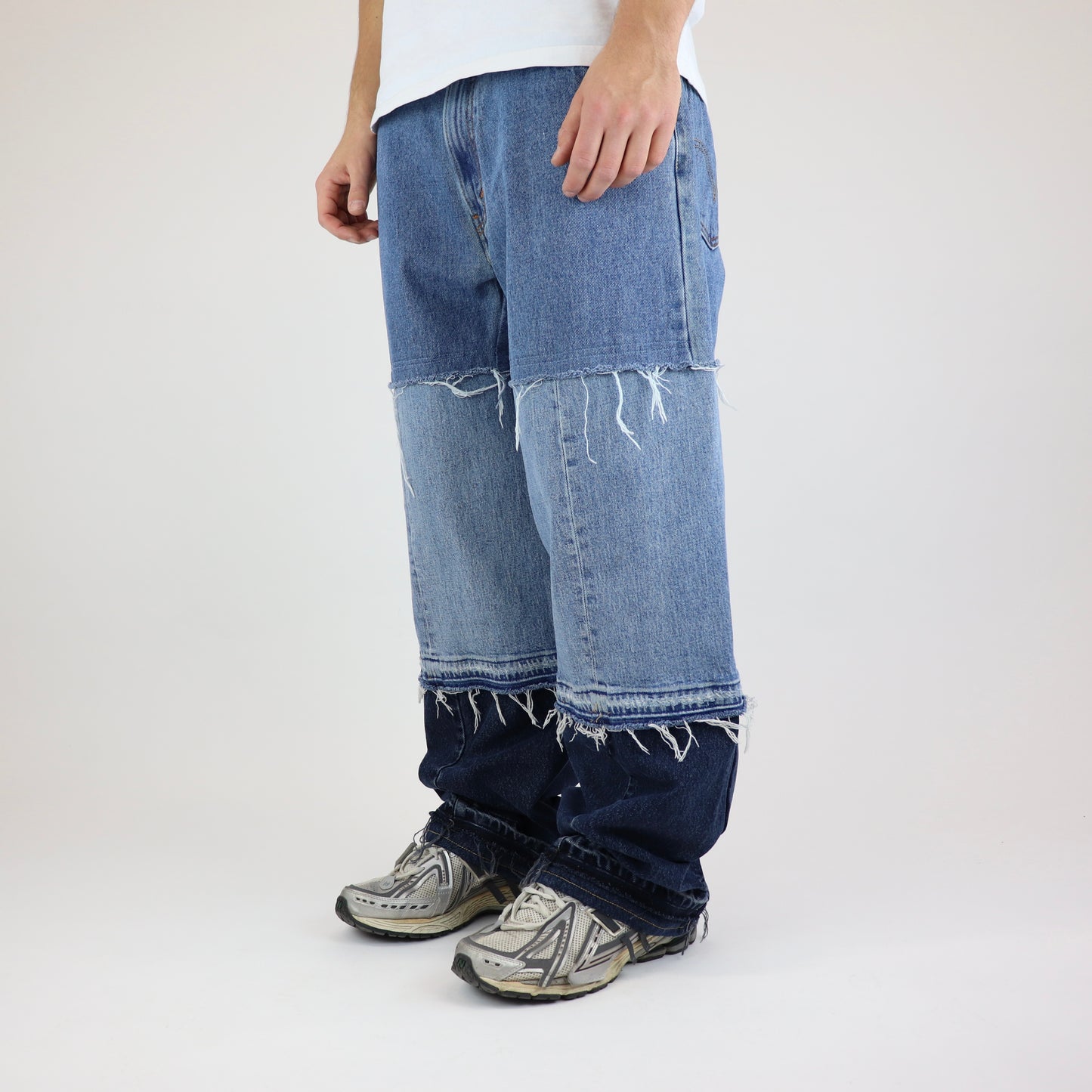 Blue panel jeans light top