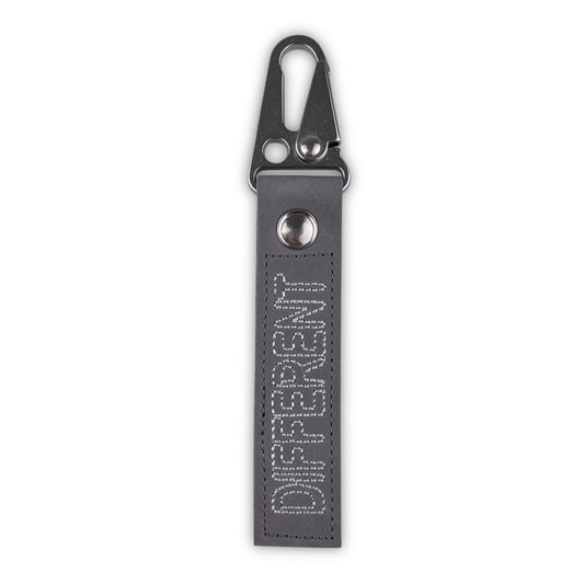 Leather Keychain Grey