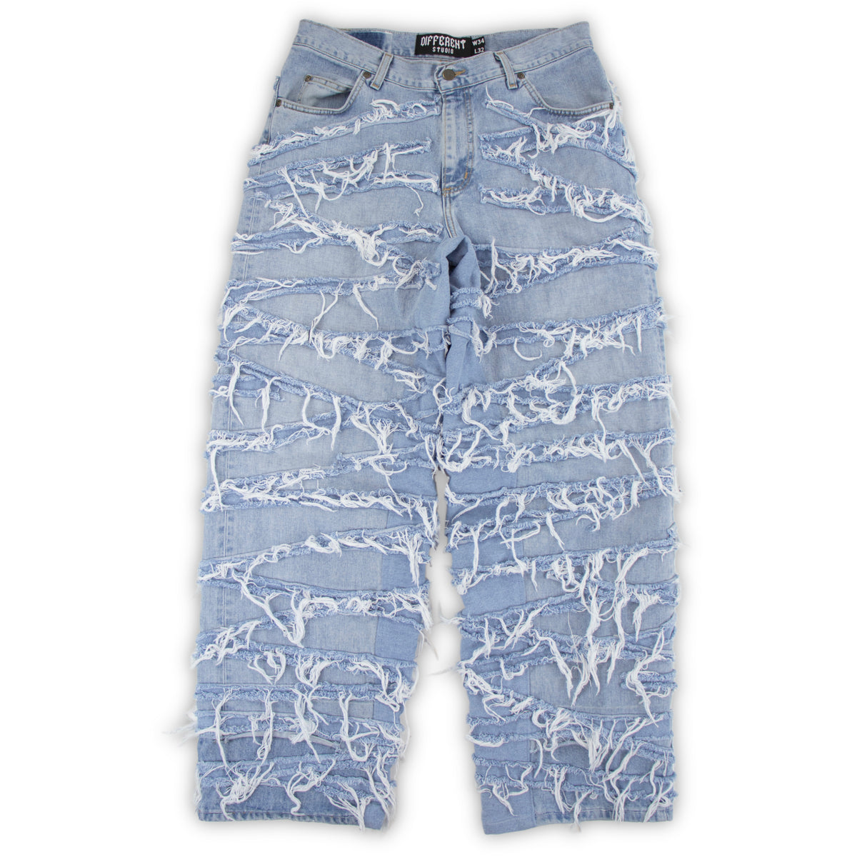 Breakline blue jeans