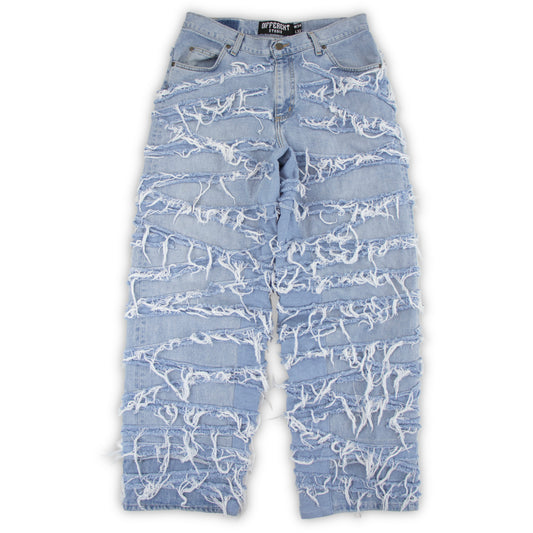 Breakline blue jeans