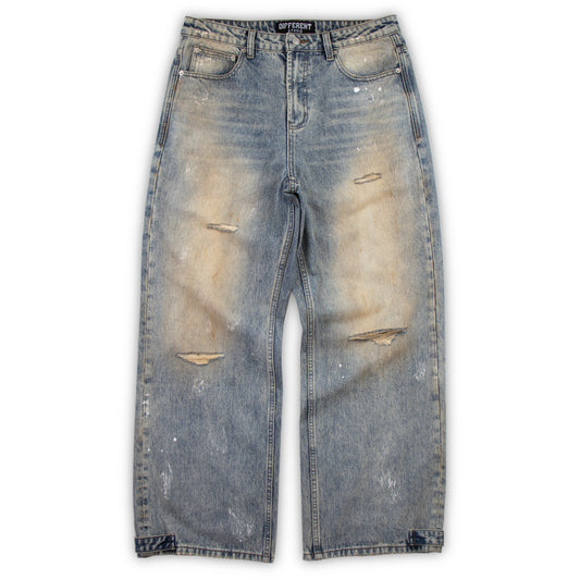 Dirty blue jeans