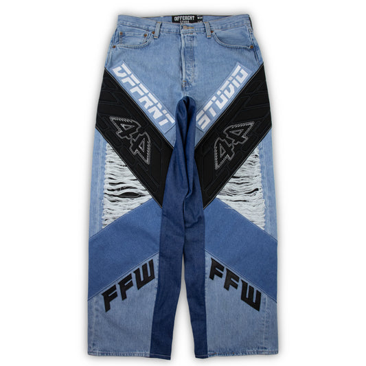 D44RNT blue moto jeans