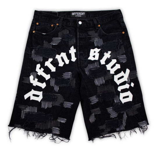 Blue-white studio shorts
