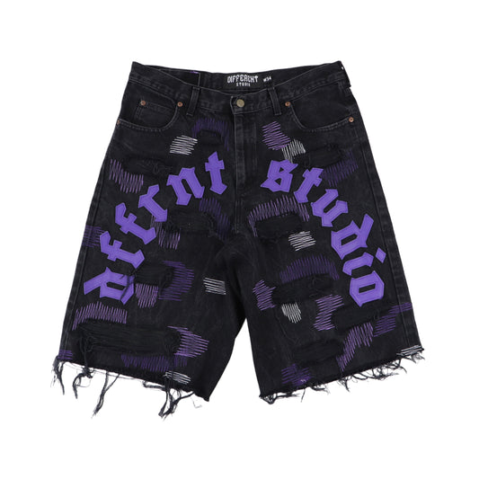 Black-purple baggy shorts