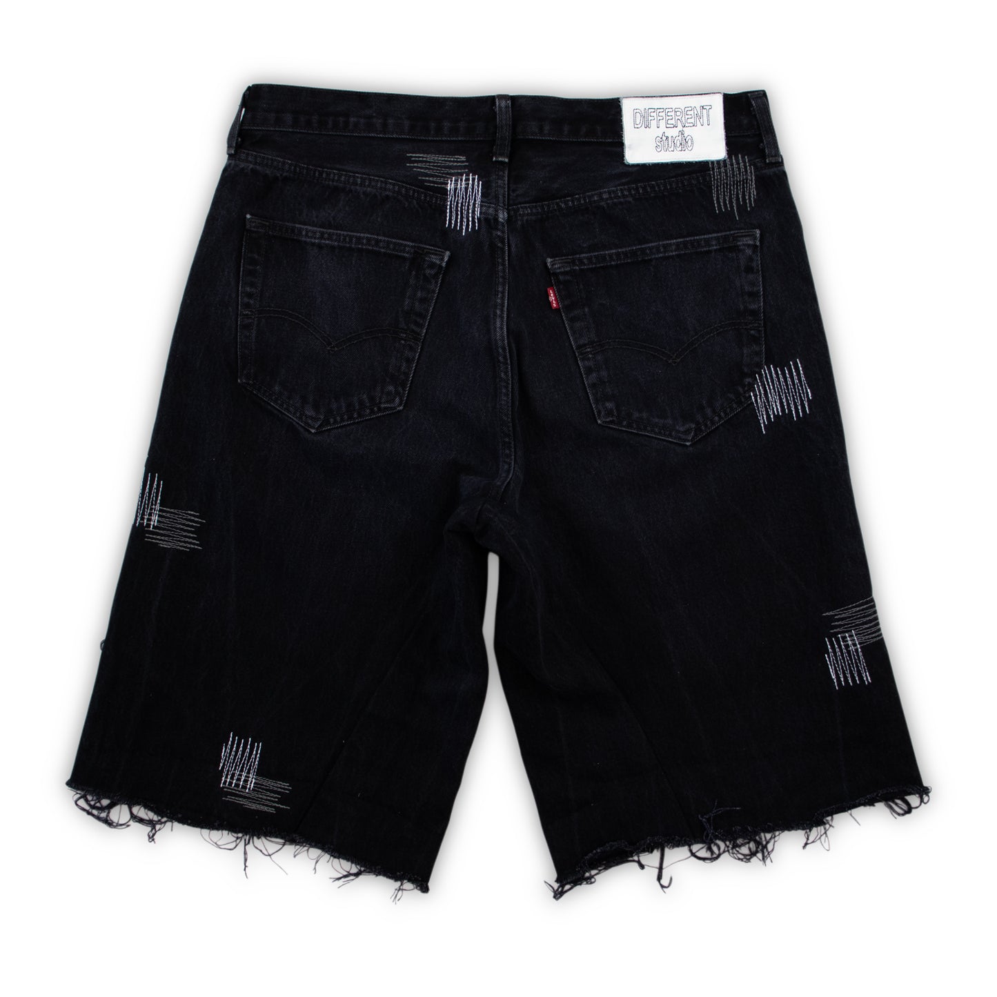 Blue-white studio shorts