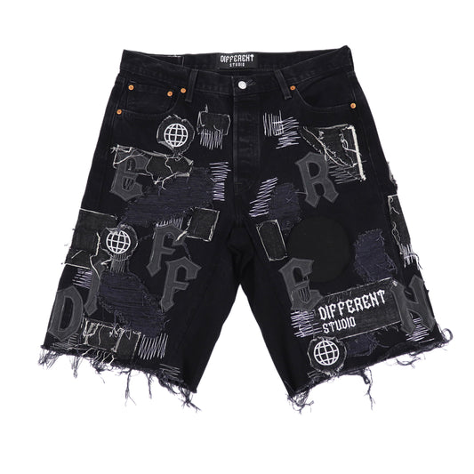 Double black baggy shorts