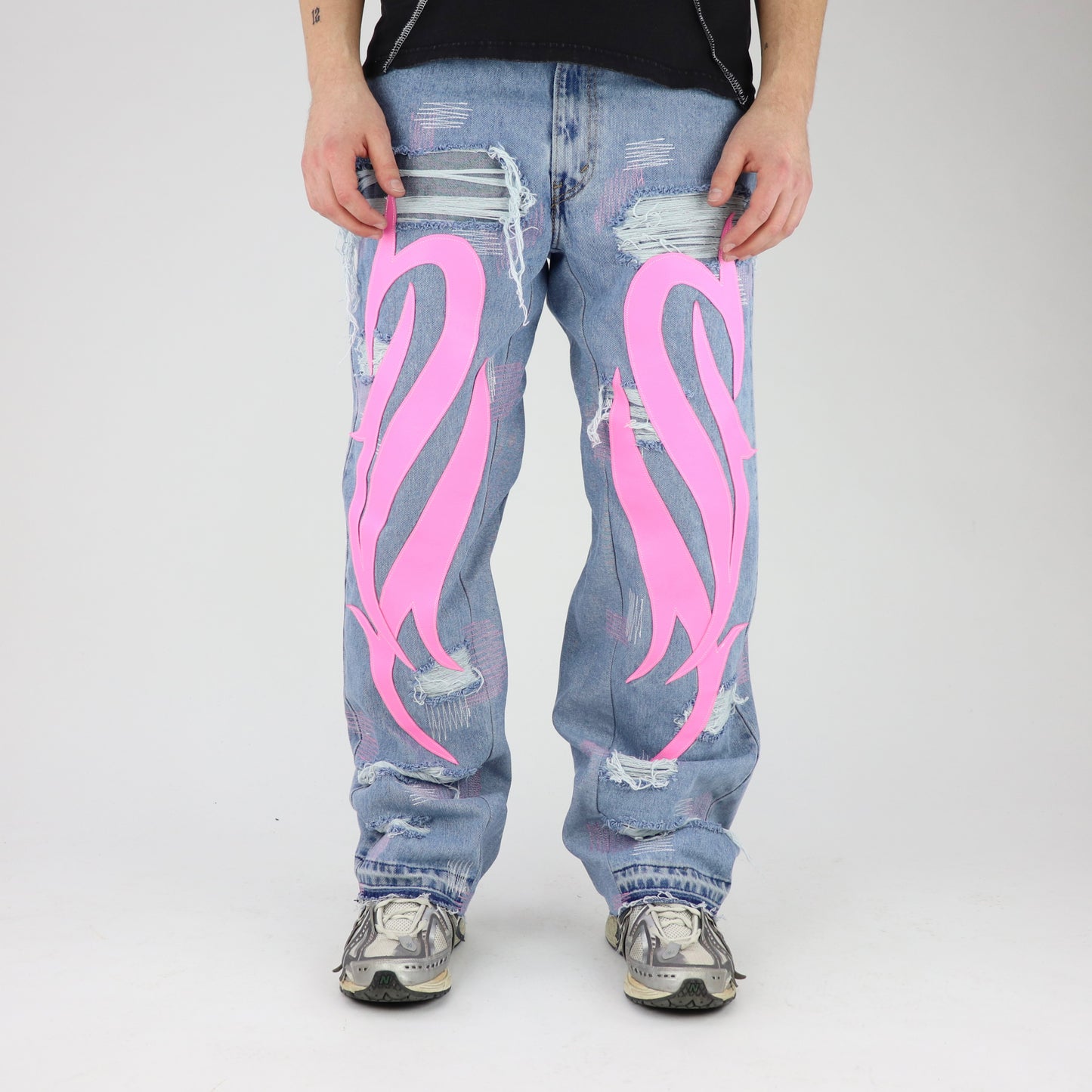 DFFRNT 100RY blue-pink jeans