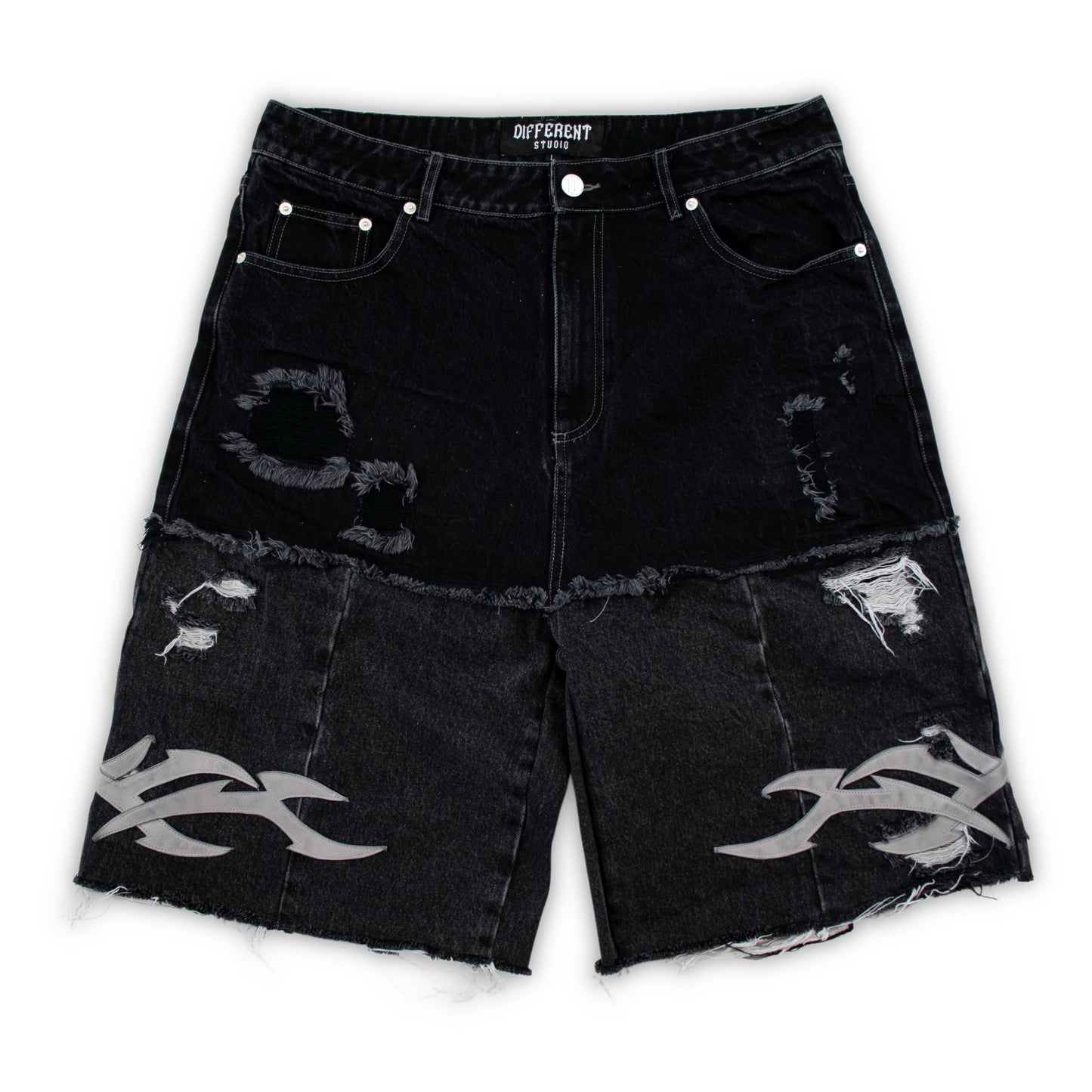 Black panel tribal shorts