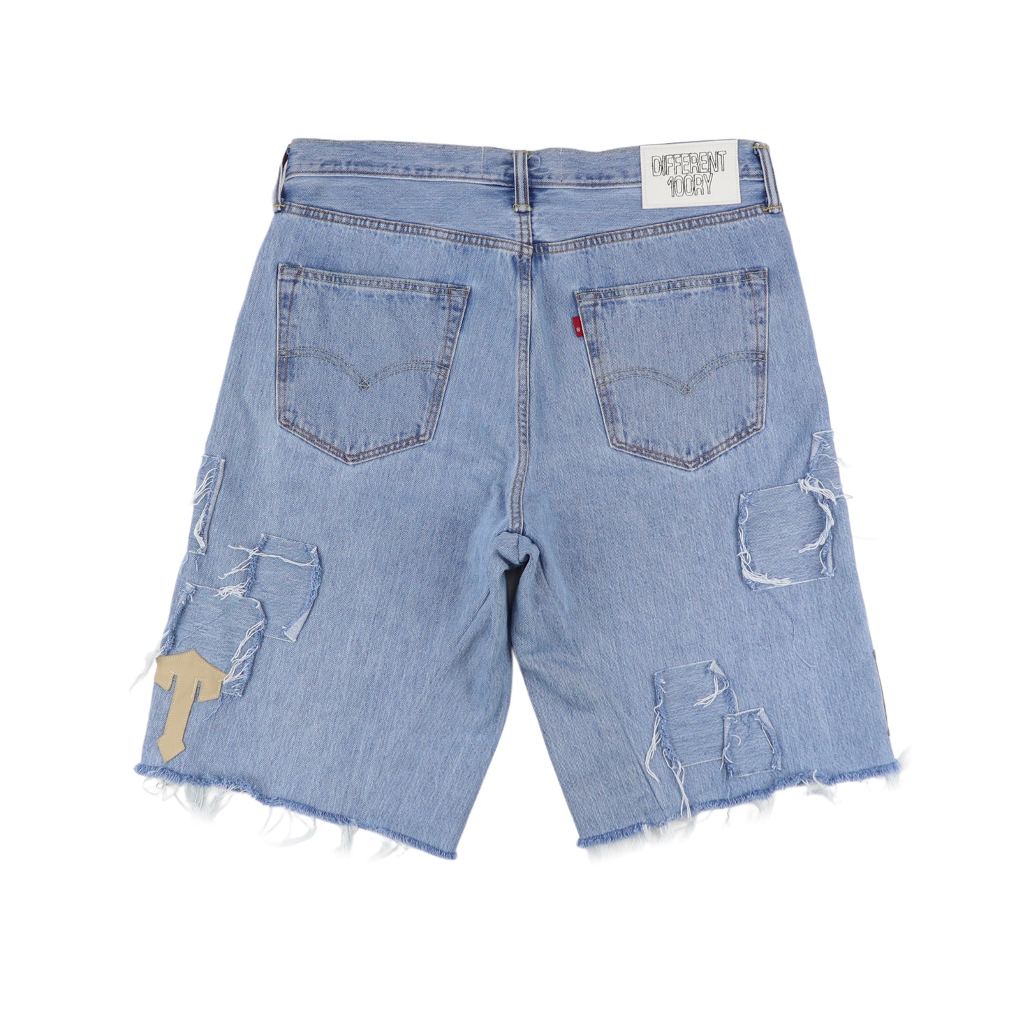 DFFRNT 100RY letters blue shorts