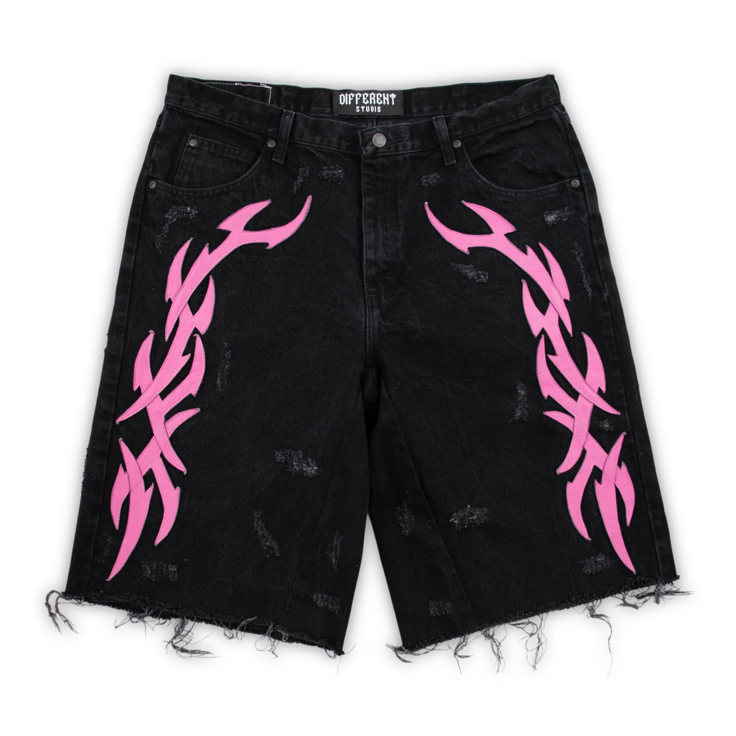 Blue-pink tribal shorts