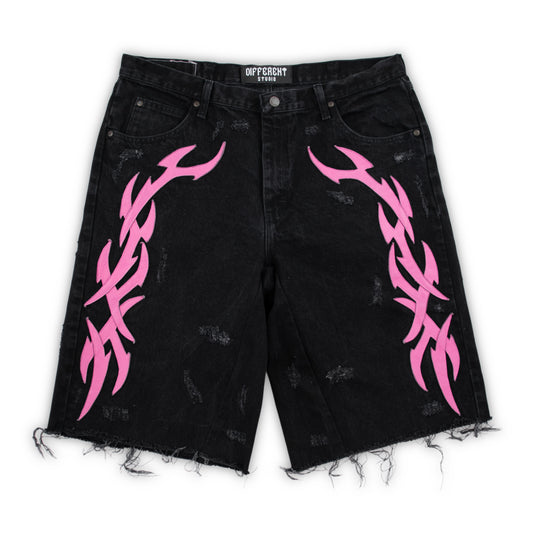 Blue-pink tribal shorts