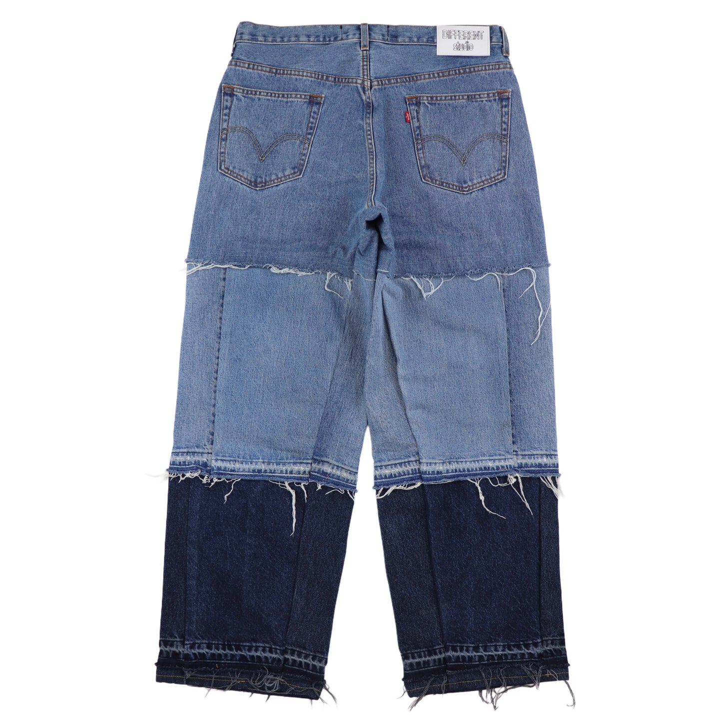 Blue panel jeans light top