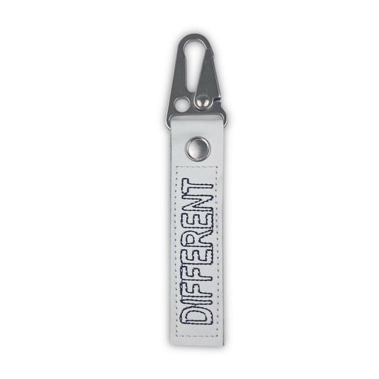 Leather Keychain White