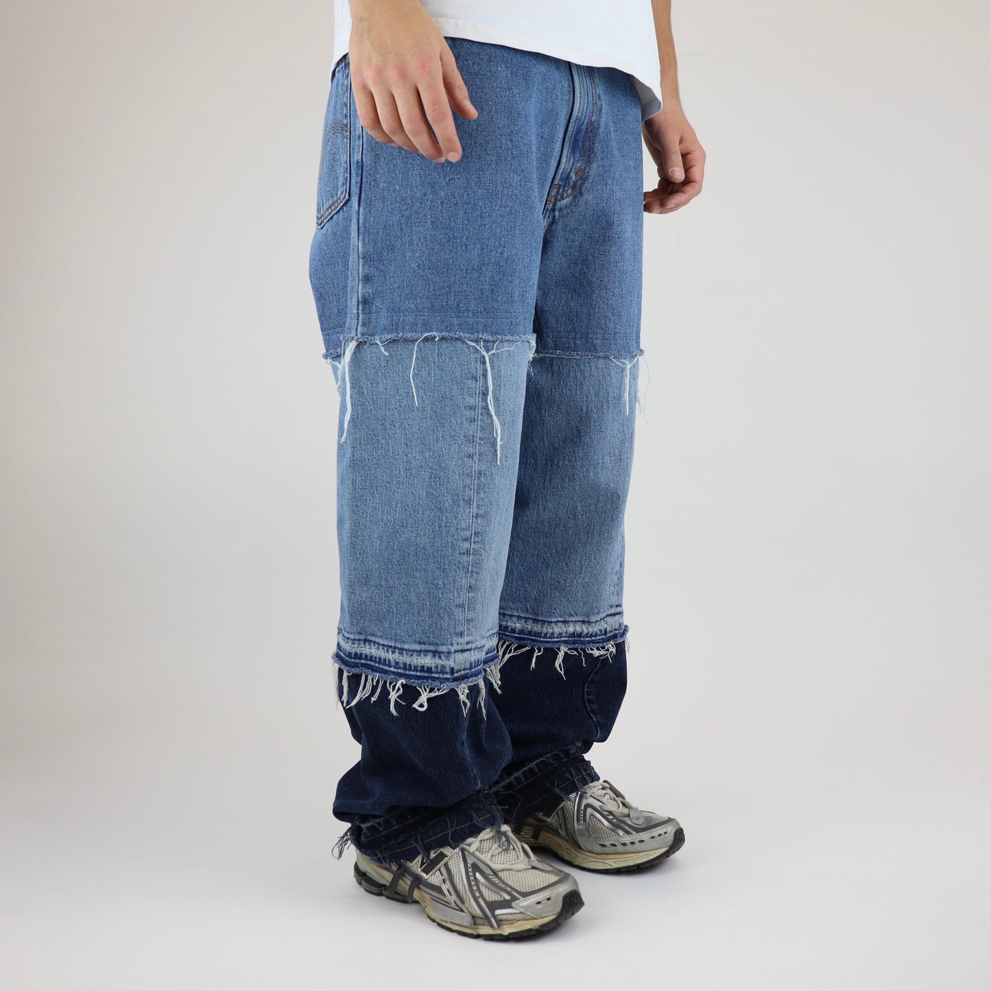 Blue panel jeans light top