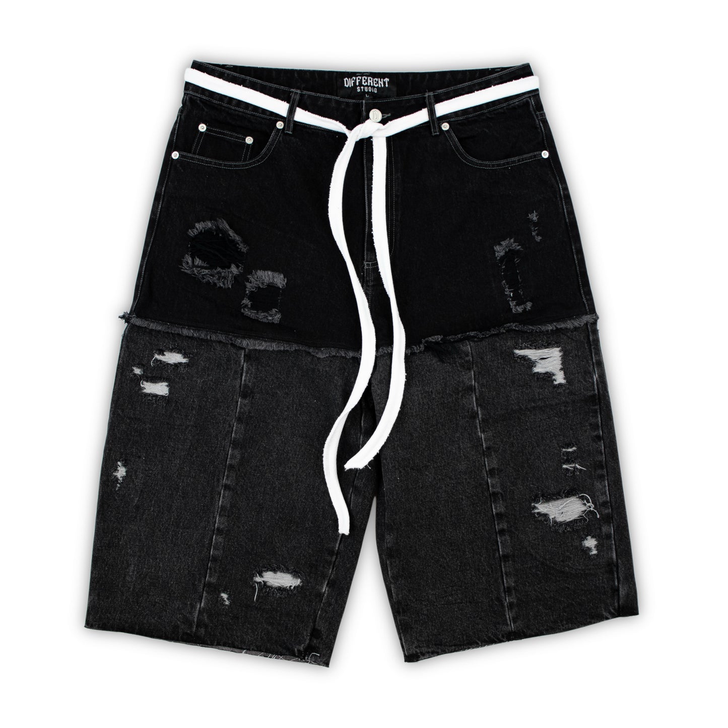 Black panel 3/4 shorts