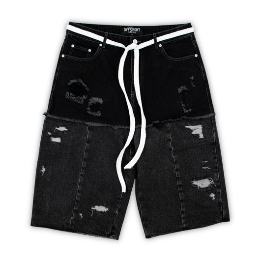 Black panel 3/4 shorts