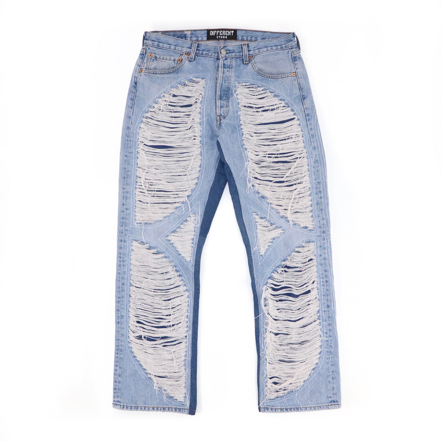 Symmetrical distressed jeans