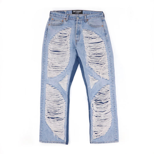 Symmetrical distressed jeans