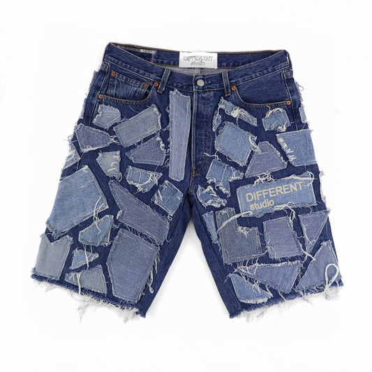 Blue parts baggy SHORTS