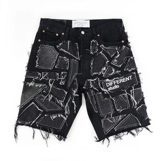 Black parts baggy SHORTS