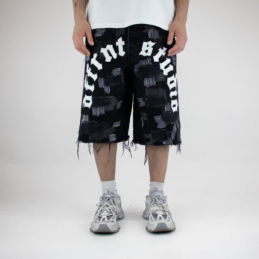 Blue-white studio shorts