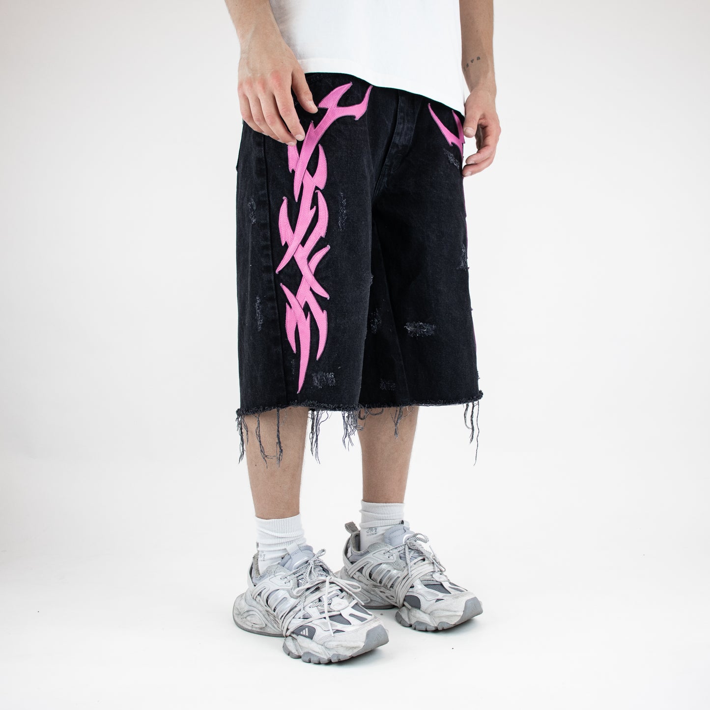Blue-pink tribal shorts