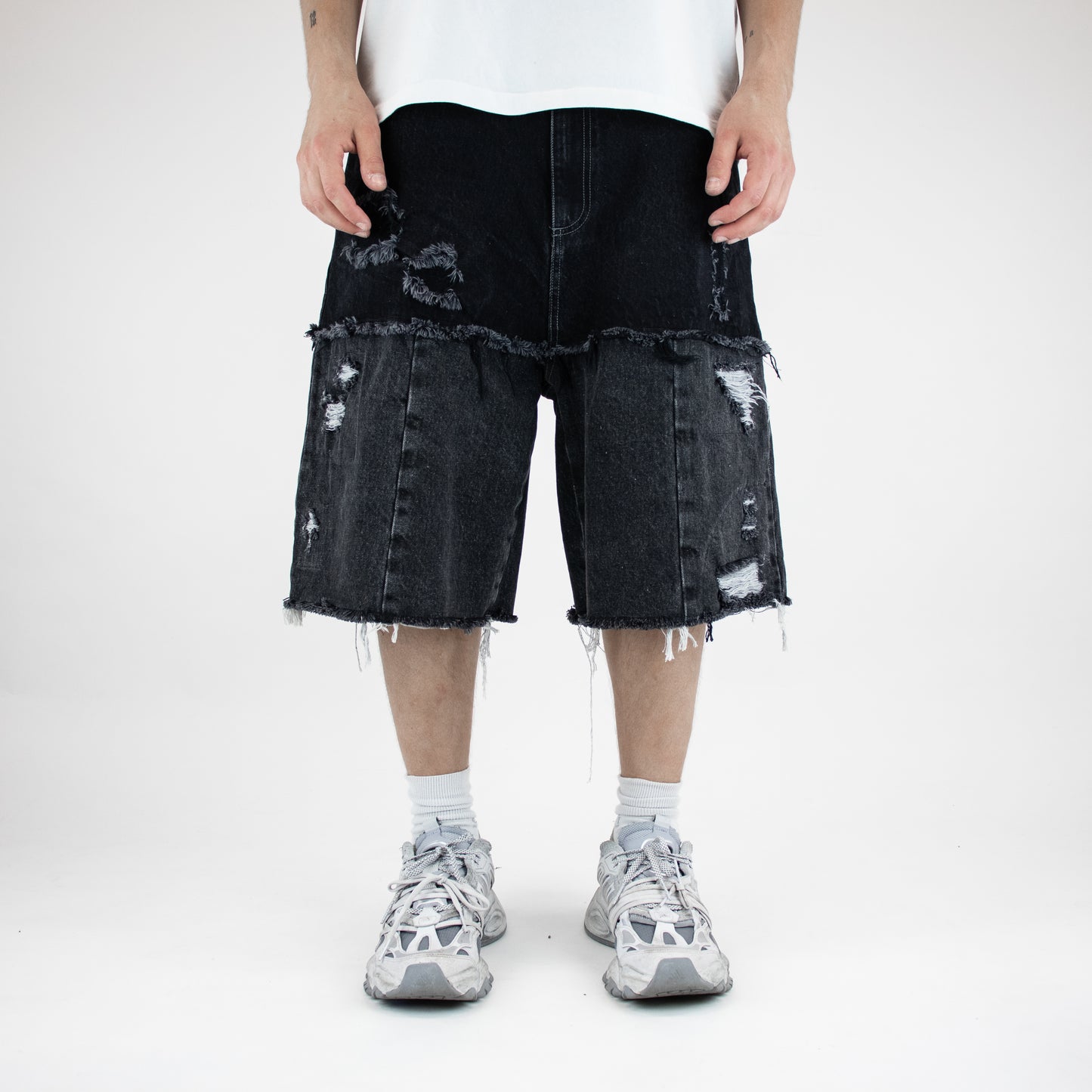 Black panel shorts