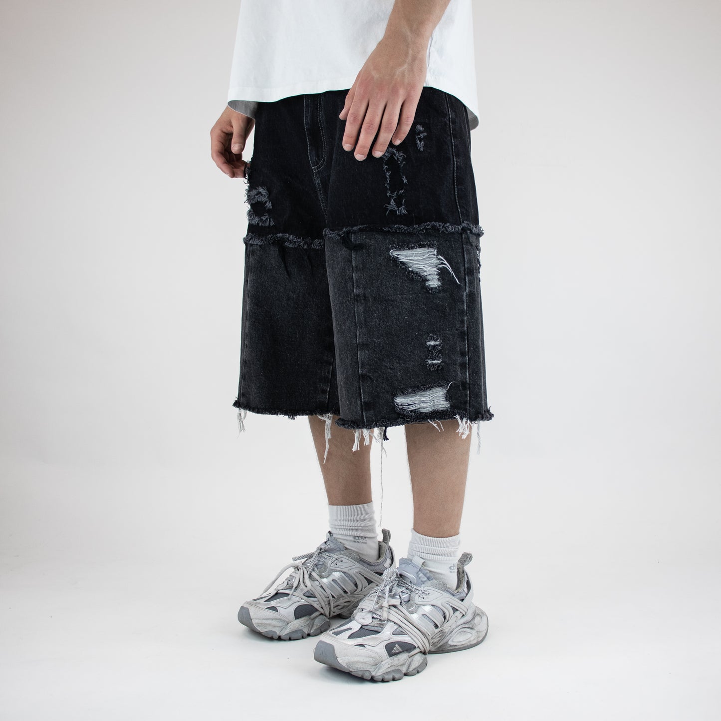 Black panel shorts