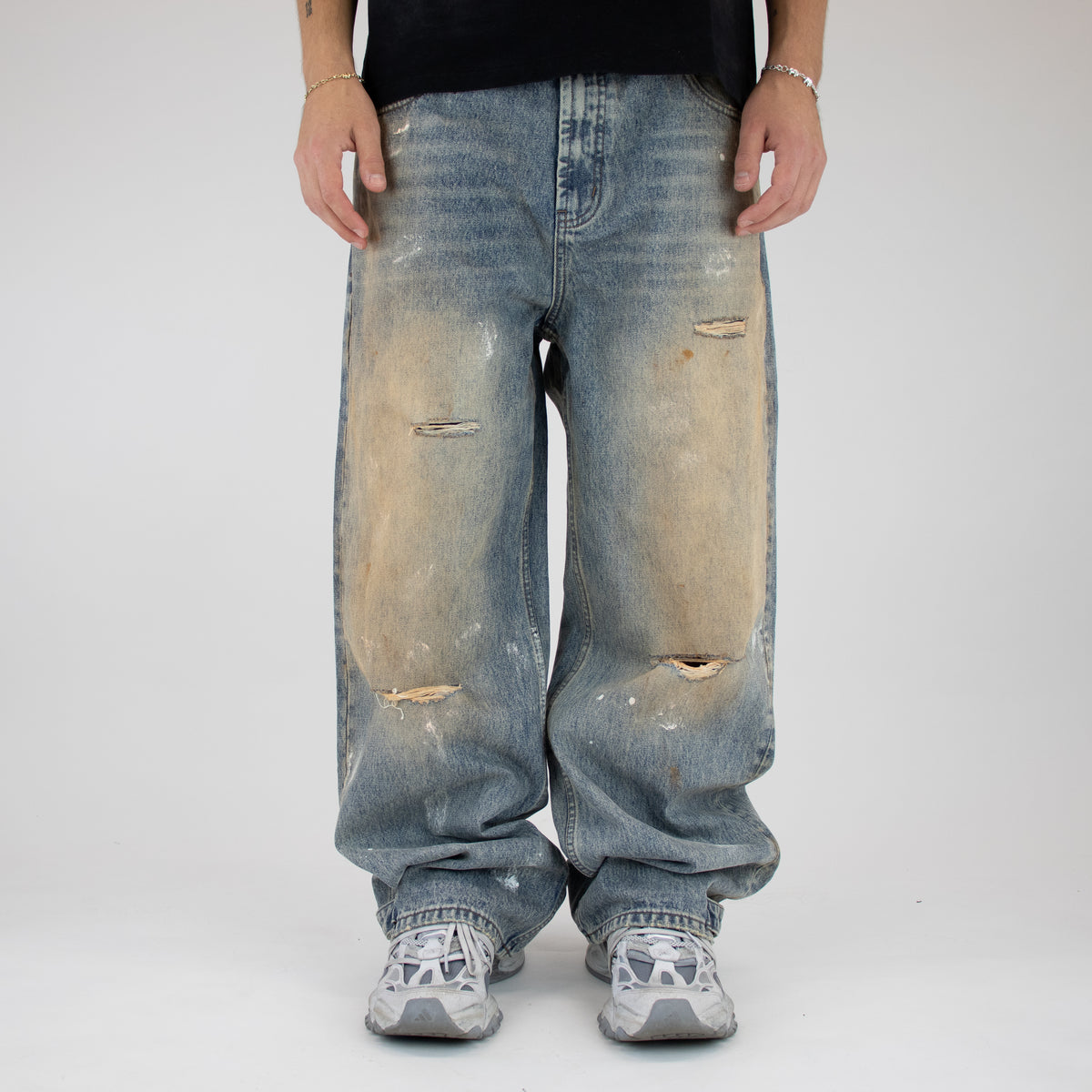 Dirty blue jeans