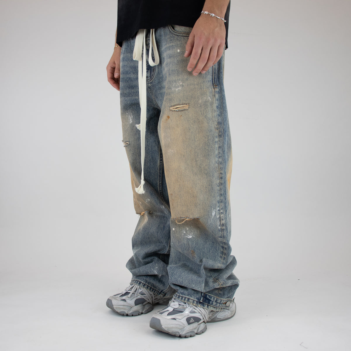 Dirty blue jeans